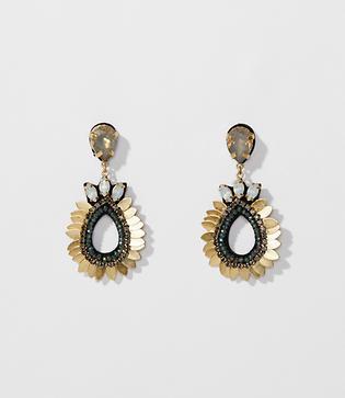 Loft Crystal Paillette Drop Earrings