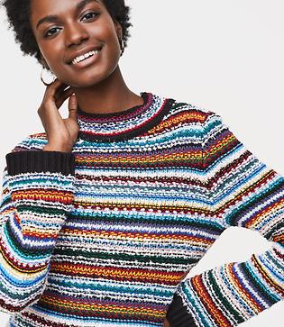 Loft Gingerbread Stripe Sweater