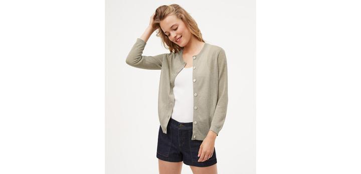 Loft Shimmer Signature 3/4 Sleeve Cardigan