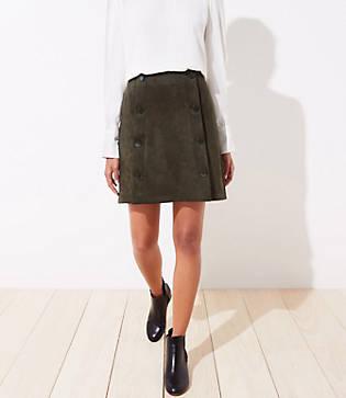 Loft Faux Suede Sailor Shift Skirt