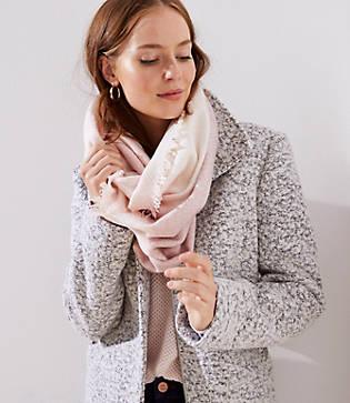 Loft Oversized Plaid Infinity Scarf