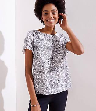 Loft Paisley Petal Sleeve Tee