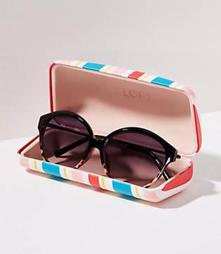 Loft Striped Sunglasses Case