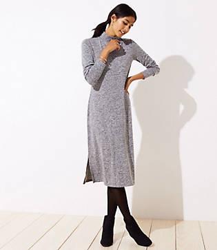 Loft Melange Mock Neck Dress