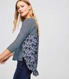 Loft Striped Paisley Mixed Media Tee