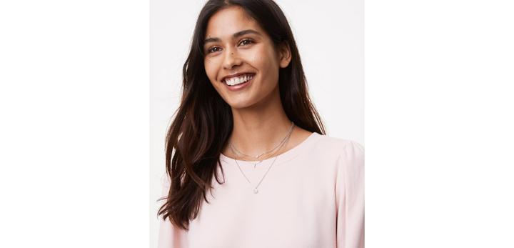 Loft Delicate Pave Layered Necklace