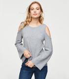 Loft Cold Shoulder Bell Sleeve Sweater