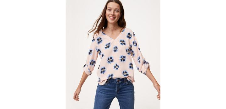 Loft Blossom Bar Back Blouse