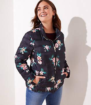 Loft Plus Floral Puffer Jacket