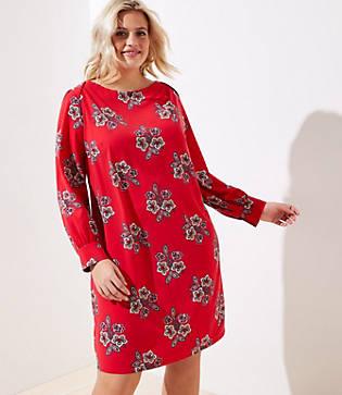 Loft Plus Bloom Cuffed Shirtdress