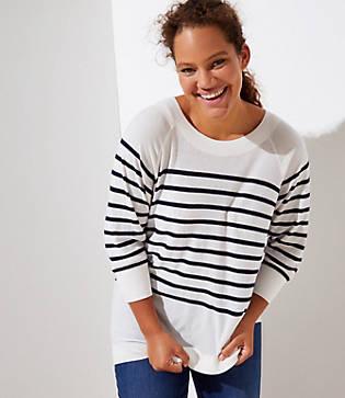 Loft Plus Striped Dolman Sweater