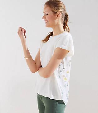 Loft Garden Mixed Media Tie Back Flutter Sweater