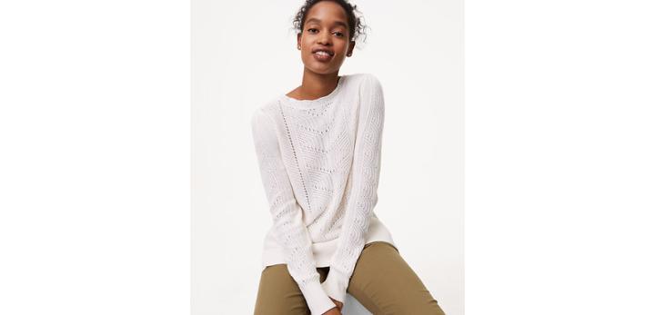 Loft Mixed Chevron Sweater