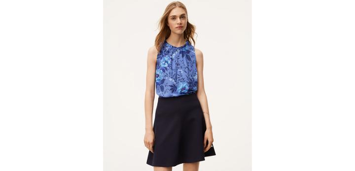 Loft Floral Henley Halter Top