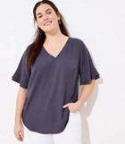 Loft Plus V-neck Flutter Top