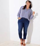 Loft Plus Tulip Hem Skinny Jeans In Classic Dark Indigo Wash