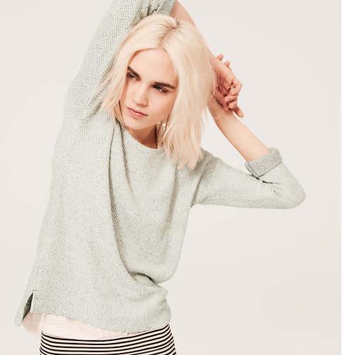 LOFT Lou & Grey Honeycomb Sweater, Grey Marled