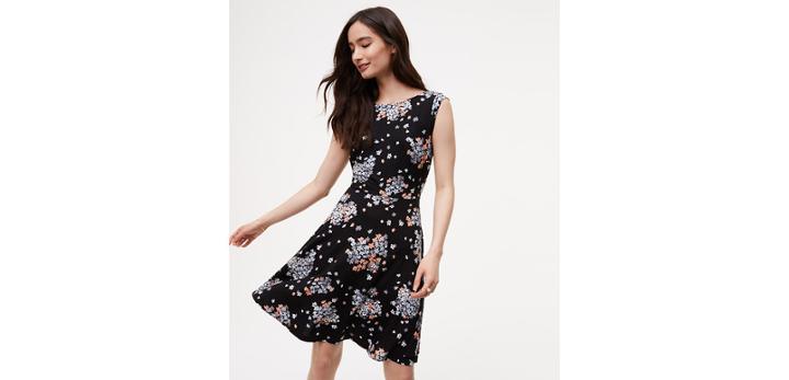Loft Bouquet Toss Wrap Back Dress