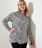 Loft Plus Leopard Print Mock Neck Sweater