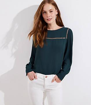 Loft Lacy Cutout Back Blouse