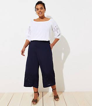 Loft Plus Eyelet Pull On Pants
