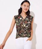 Loft Floral Flutter Cap Sleeve Shell