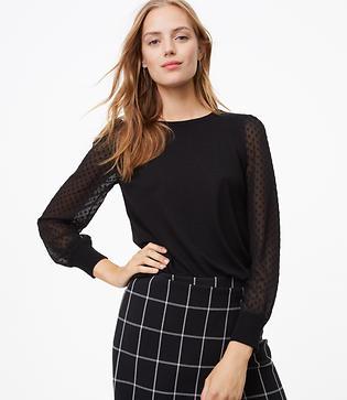 Loft Dotted Mixed Media Sweater