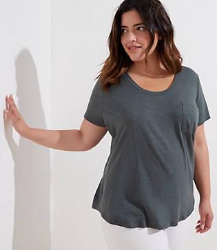 Loft Plus Heathered Vintage Soft Pocket Tee