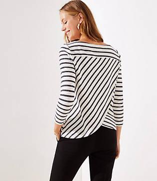 Loft Striped Tulip Back Sweatshirt