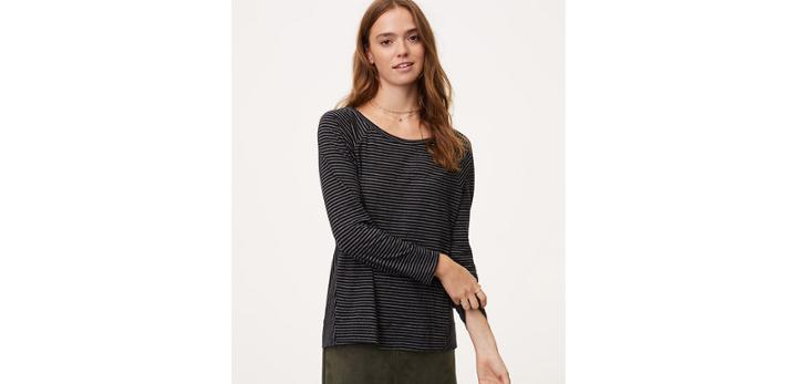 Loft Mixed Stripe Sweatshirt Tee