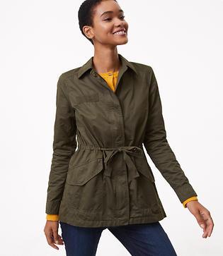 Loft Sateen Tie Waist Jacket