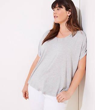 Loft Plus Gathered Sleeve Tee