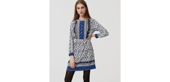 Loft Floral Mosaic Shirtdress