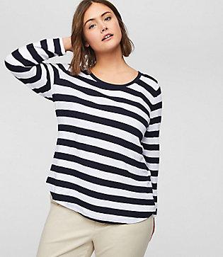 Loft Plus Striped Shirttail Tee