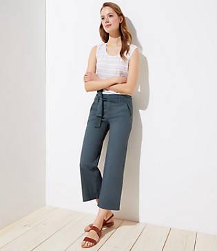 Loft Tie Waist Wide Leg Pant