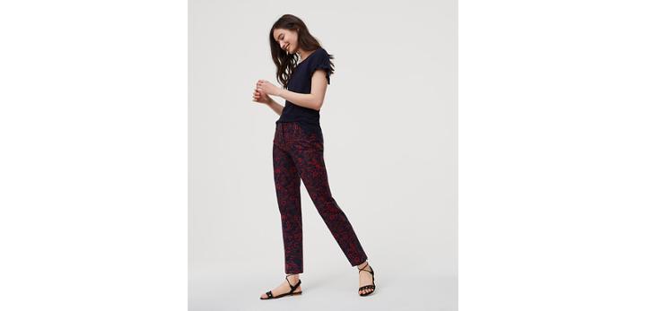 Loft Scarlet Floral Riviera Pants In Marisa Fit