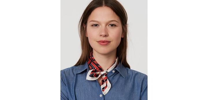 Loft Redhot Square Silk Scarf