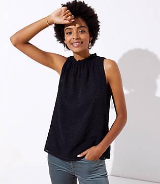 Loft Textured Dot Tie Back Shell