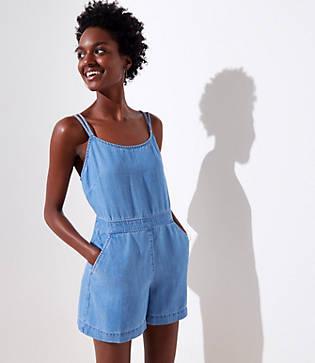 Loft Strappy Chambray Romper