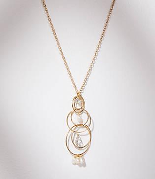 Loft Pearlized Loop Pendant Necklace