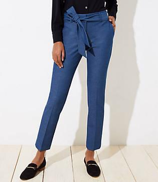 Loft Slim Tie Waist Pencil Pants In Custom Stretch In Julie Fit