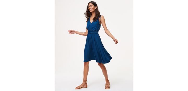 Loft Shoulder Tie V-neck Dress