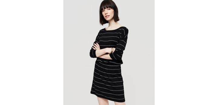 Loft Lou & Grey Striped Signaturesoft Blouson Dress