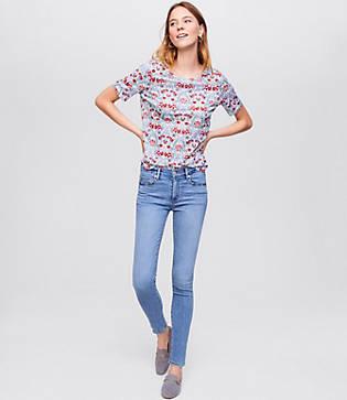 Loft High Waist Softest Skinny Jeans In Classic Light Indigo Wash
