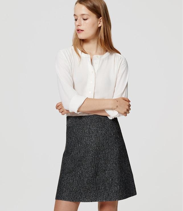 Loft Speckled Sweater Flippy Skirt