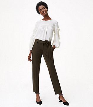 Loft Slim Tie Waist Custom Stretch Pants In Marisa Fit
