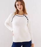 Loft Piped Button Trim Raglan Sweater
