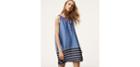 Loft Mixed Stripe Henley Swing Dress