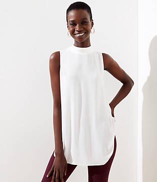 Loft Mock Neck Tunic Shell