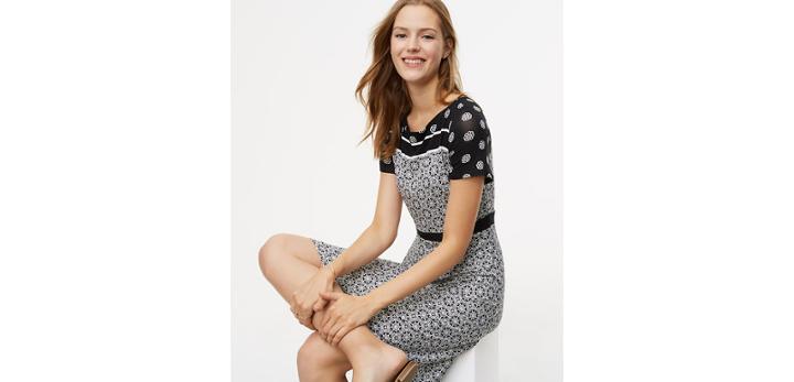 Loft Ocean Mosaic Flare Dress